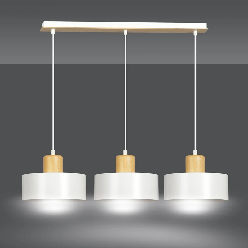 Suspension Luminaire Bois Et Blanc
