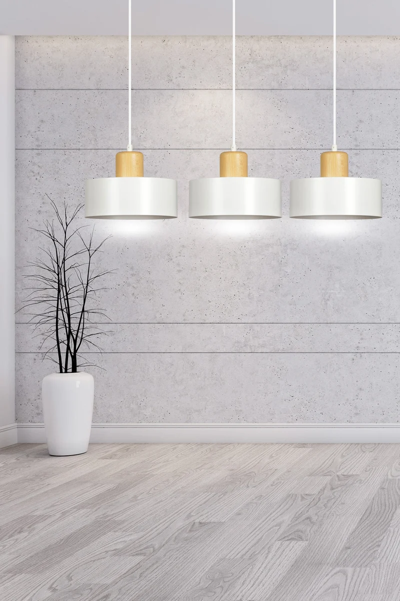 Suspension Luminaire Bois Et Blanc