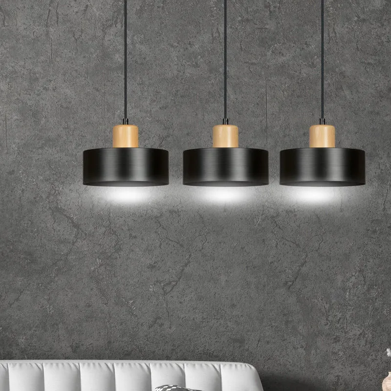 Luminaire Suspendu Bois Et Noir