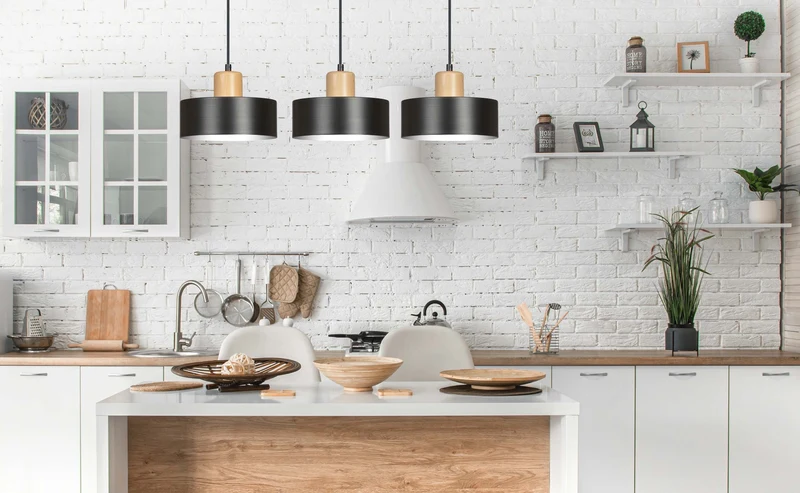 Luminaire Suspendu Bois Et Noir