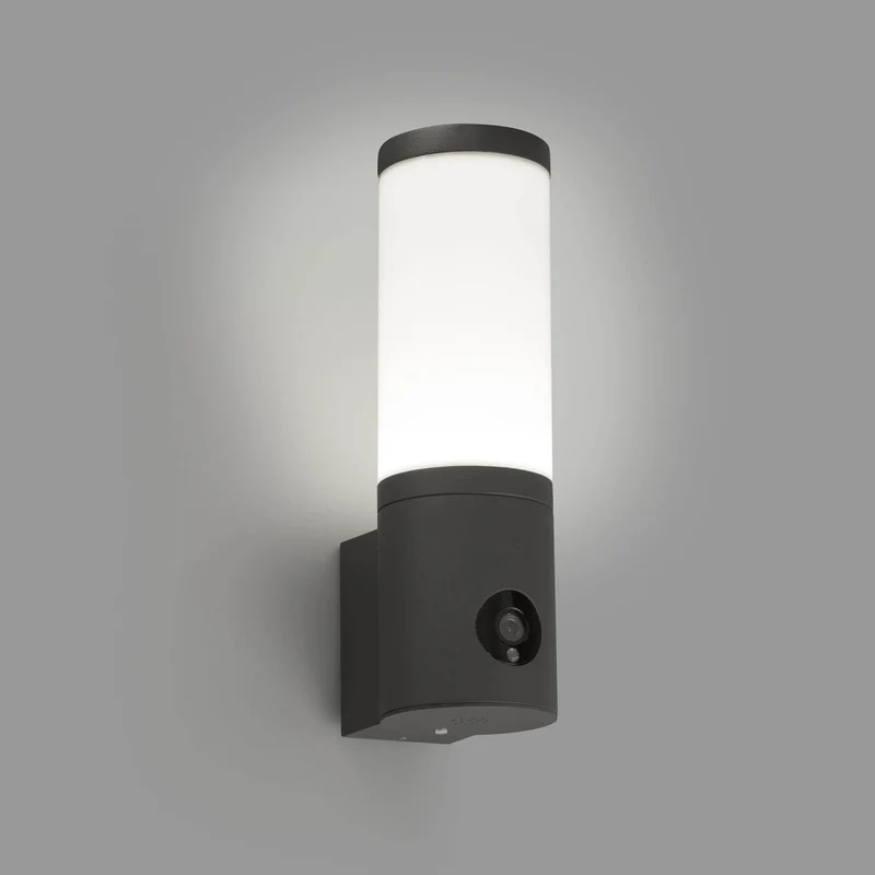 Faro Orwell Dark Grey Outdoor Wall Lamp with Camera