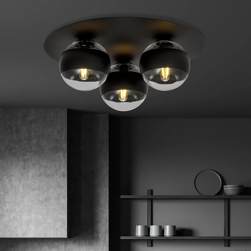 Plafonnier En Verre Noir