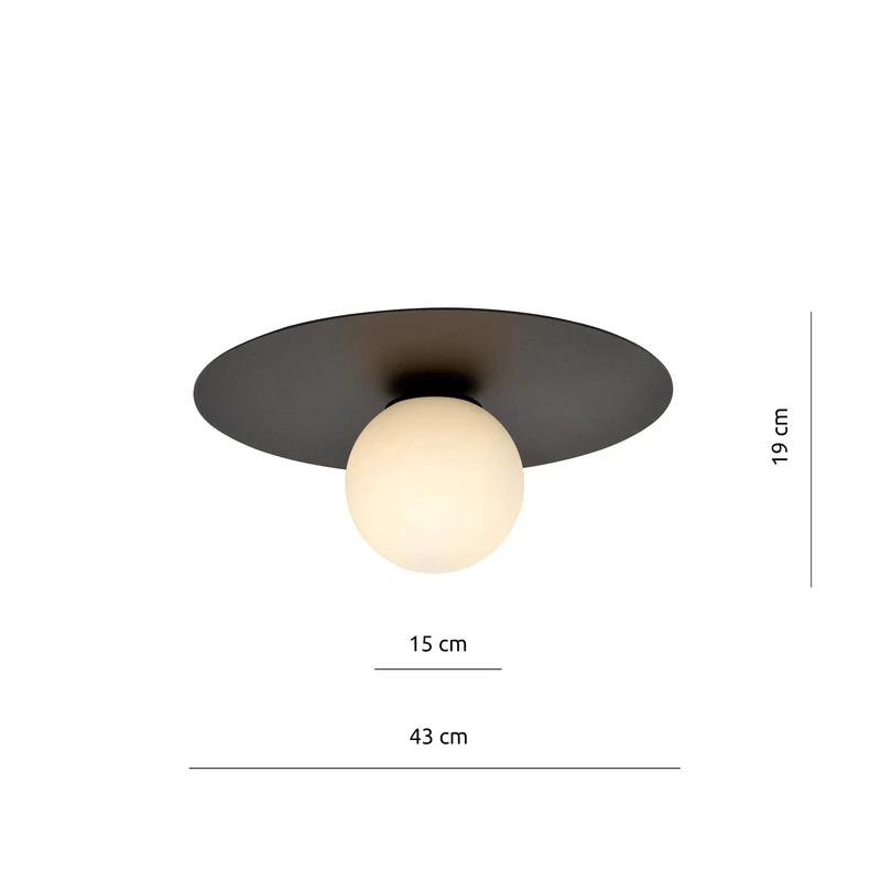 Plafonnier Noir Rond