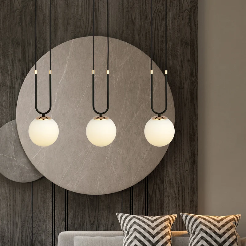 Suspension Boule Verre Opale Blanc 42W