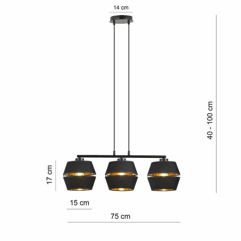 Piano 3 Black/Gold