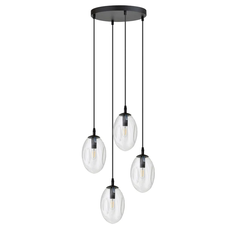 Suspension Boule Verre Et Metal
