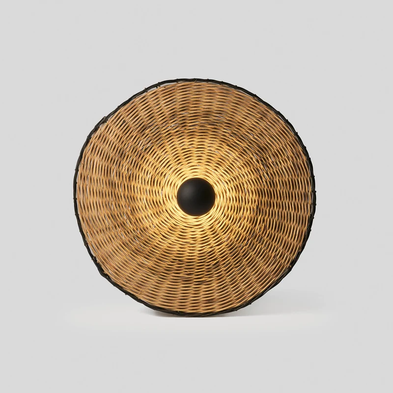 Faro Costas H70 Black/Rattan Wall/Ceiling Lamp