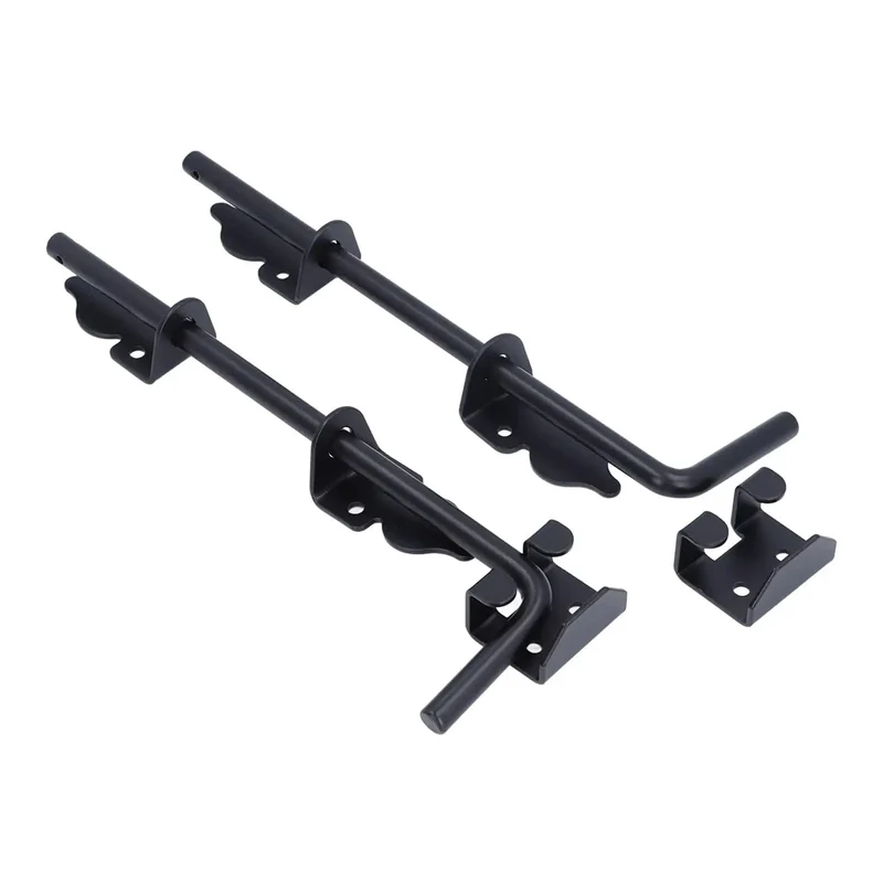 Built Different 12 Inch Gate Drop Rod Latch 2 Pack Black Powder Coated Steel Ground Security Hardware For Backyard Fences No Sweat Vertical Setup