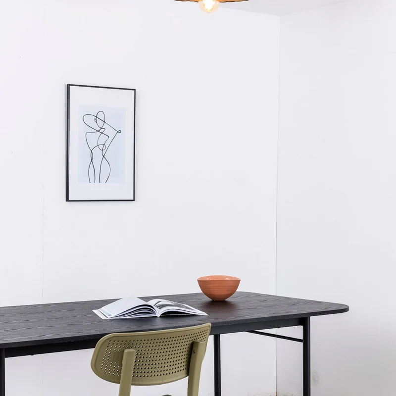 Faro Costas H140 Black/Rattan Wall/Ceiling Lamp