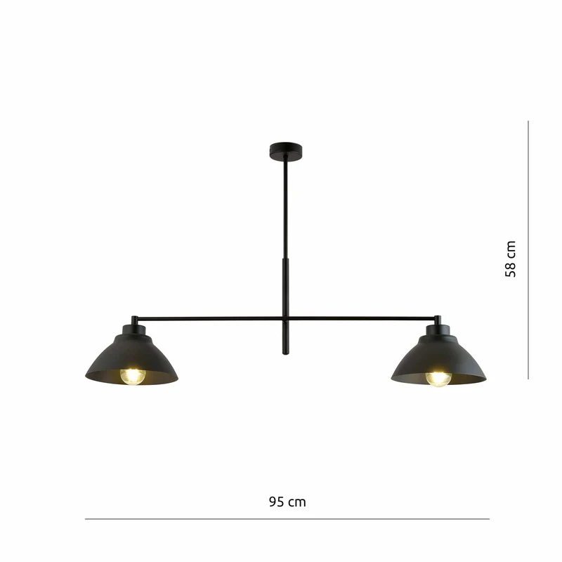 Lustre Salon Industriel Noir