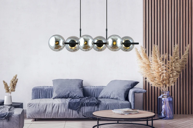 Suspension Boule Verre Chrome