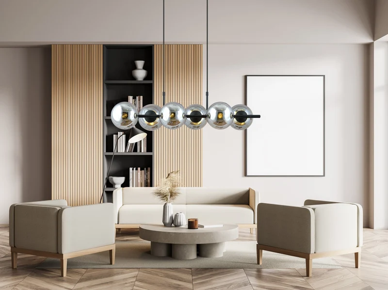 Suspension Boule Verre Chrome