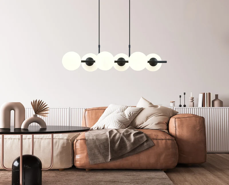 Chandelier Moderne Suspension Boule Verre