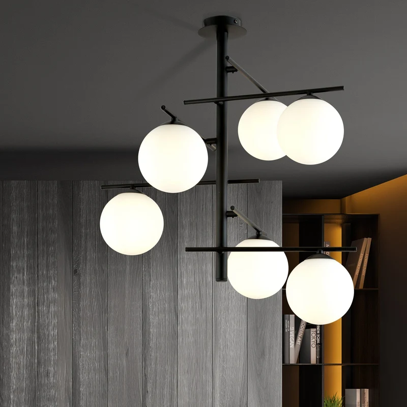 Lustre Metal Et Verre