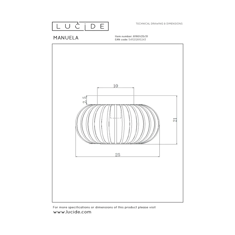 Lucide Manuela Flush Ceiling Light