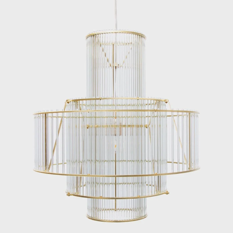 Piet Hein Eek Solid Glass Pipe Chandelier