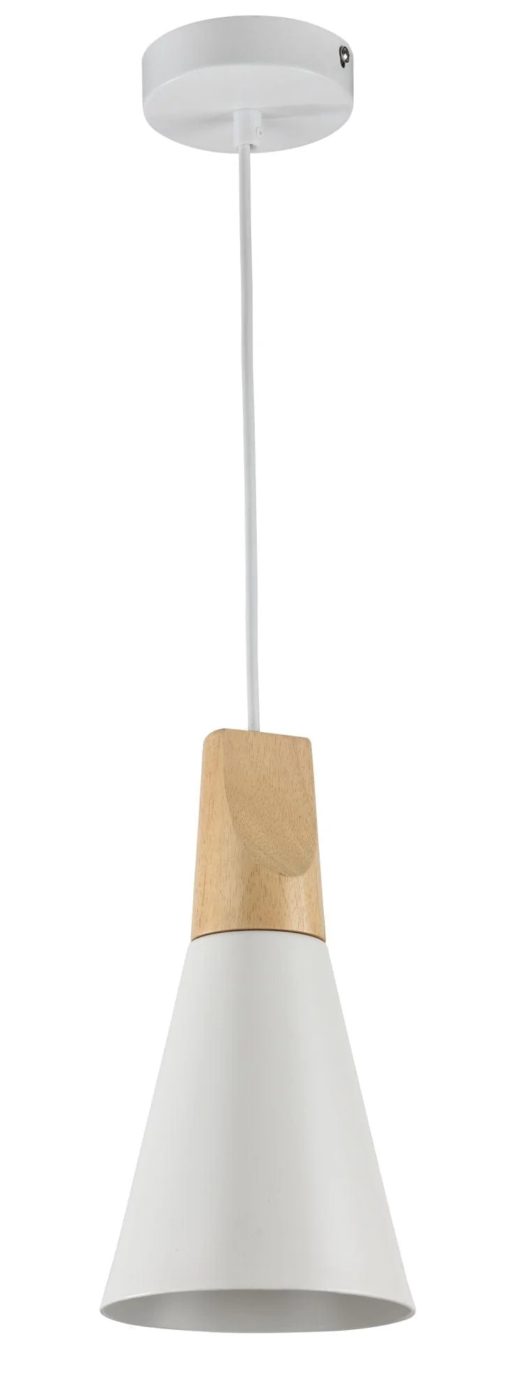 Suspension Bois Et Metal Blanc