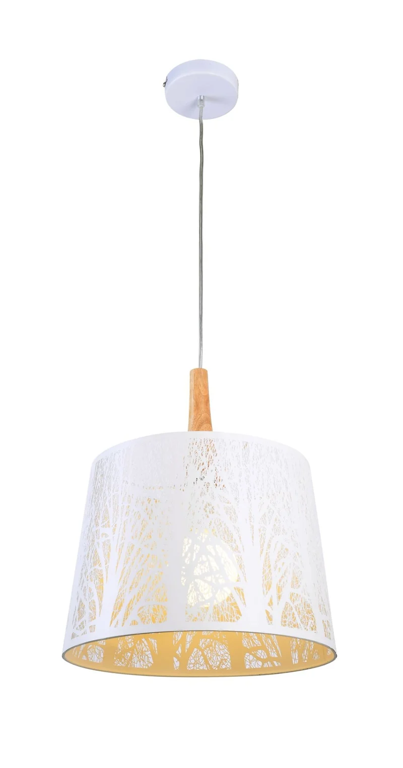 Luminaire Suspendu Blanc Et Bois