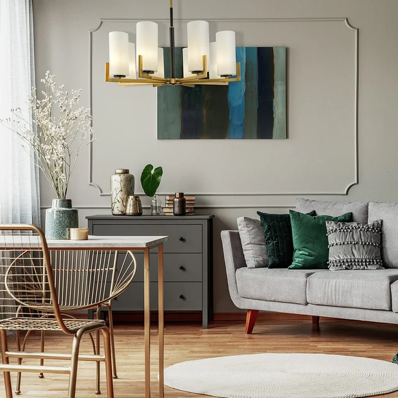 Lustre Avec Abat Jour En Verre