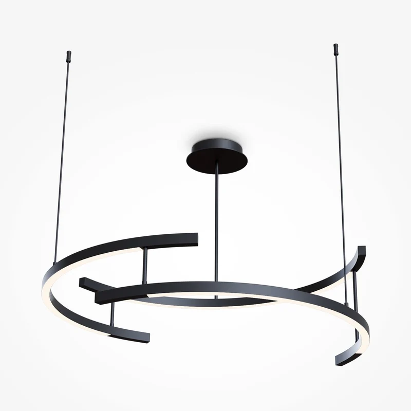 Suspension Industrielle Metal Noir