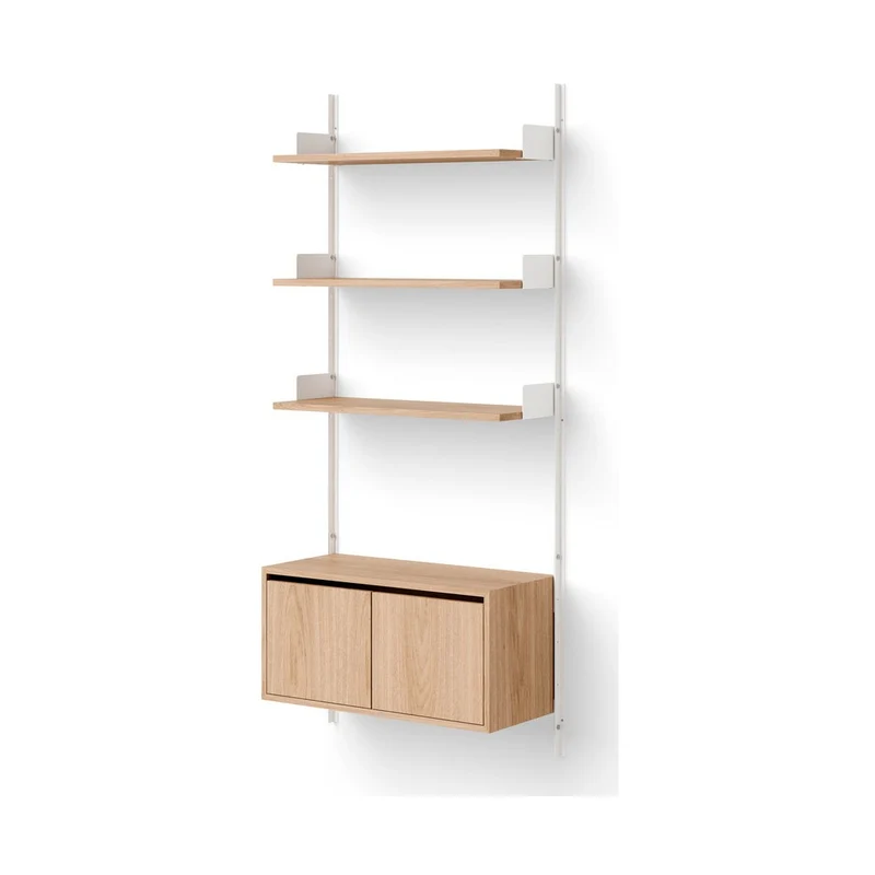 New Works Wall Shelf 1900 + Cabinet Tall with Doors