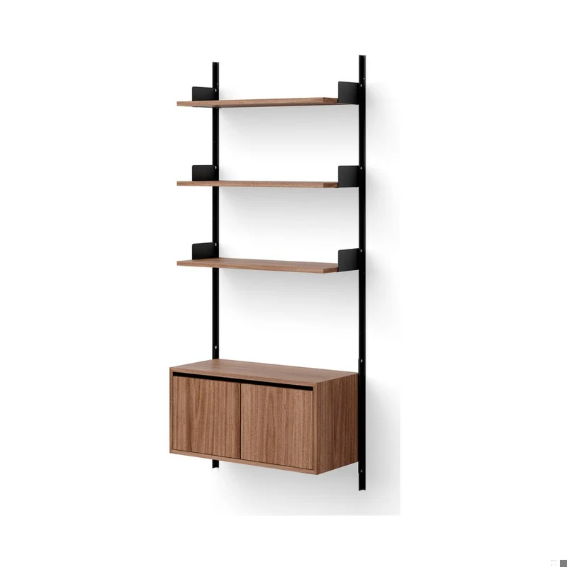 New Works Wall Shelf 1900 + Cabinets Low with Doors