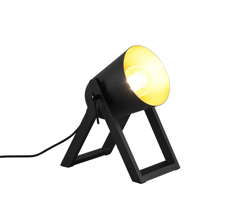 Lampe Sur Pied Noir Et Bois