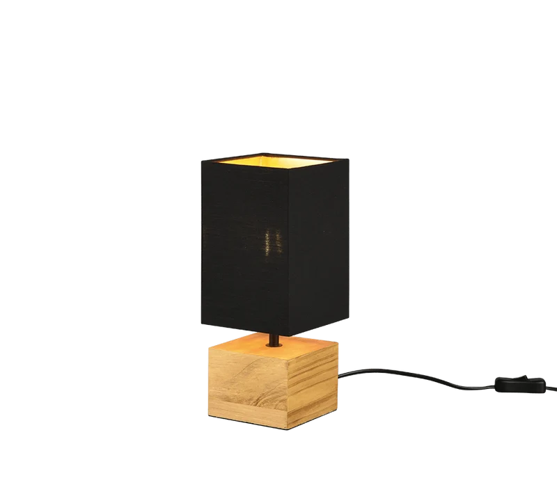 Lampe A Poser Bois Et Noir