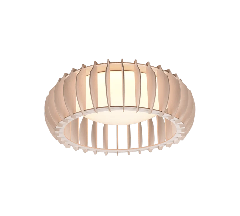 Plafonnier Led Rond Bois
