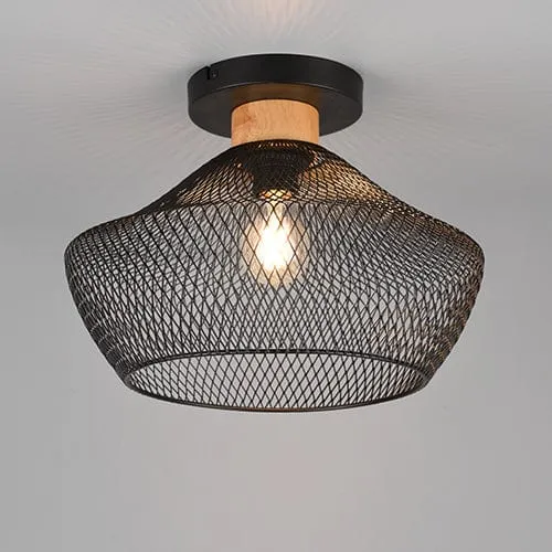 Plafonnier Industriel Bois Et Metal