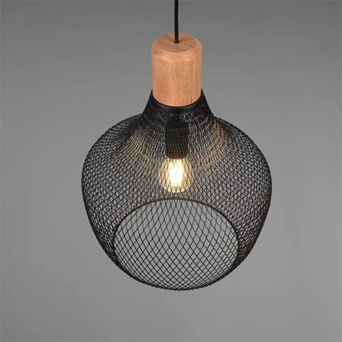 Suspension Luminaire Metal Et Bois