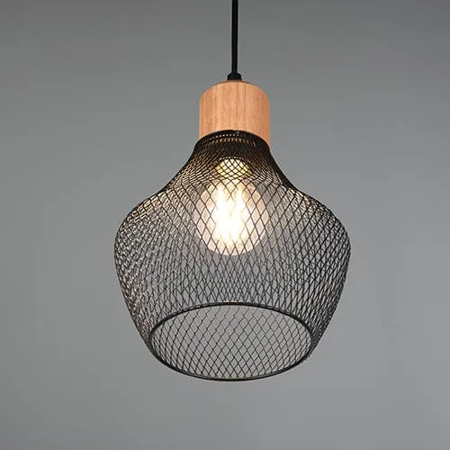 Luminaire Bois Et Métal Noir