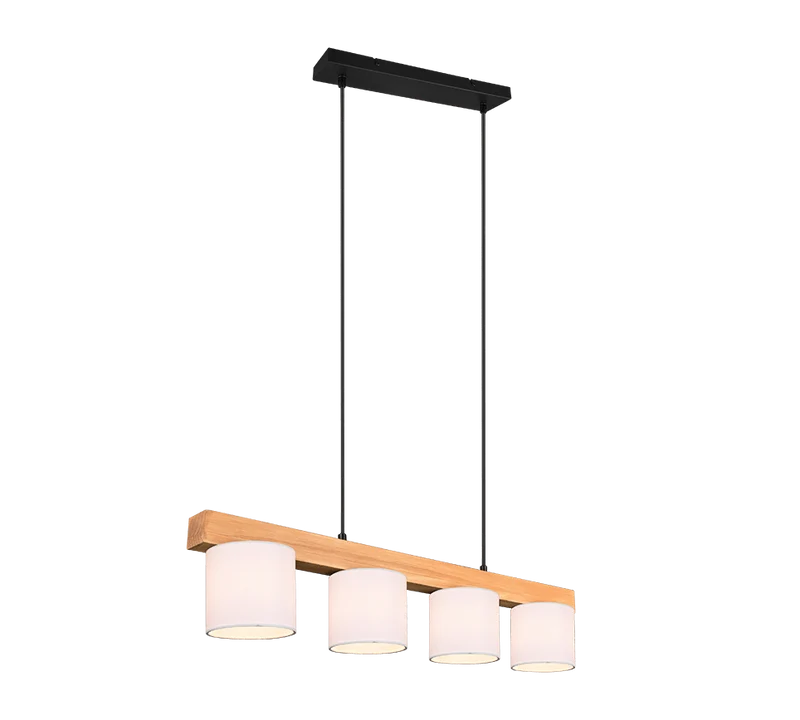 Suspension Blanche Et Bois