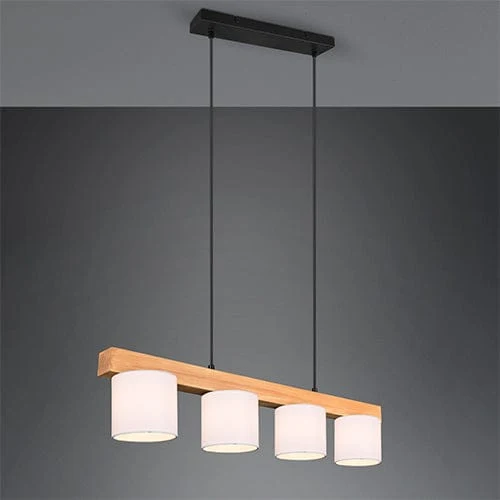 Suspension Blanche Et Bois