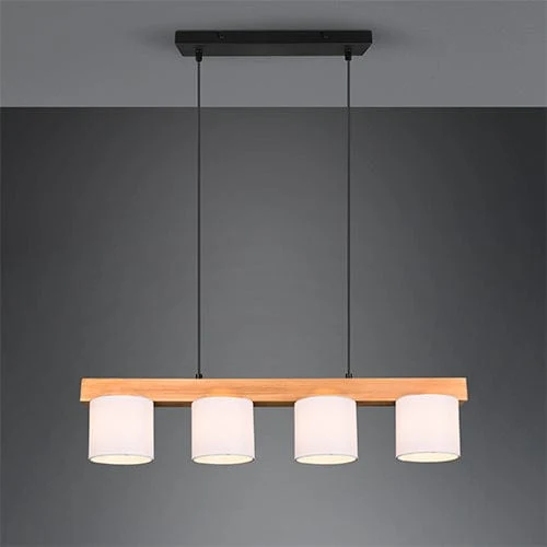 Suspension Blanche Et Bois