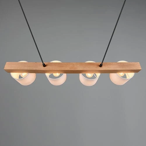 Suspension Blanche Et Bois