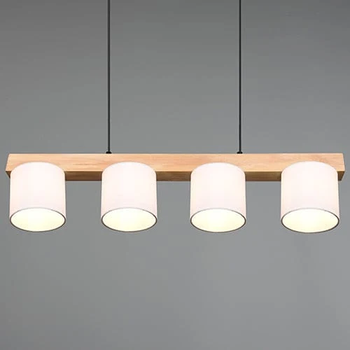 Suspension Blanche Et Bois