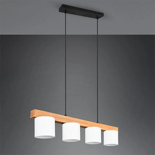 Suspension Blanche Et Bois
