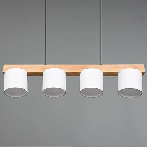 Suspension Blanche Et Bois