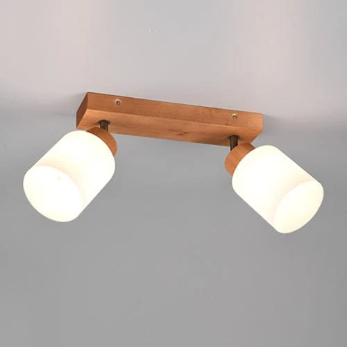 Plafonnier Spot Blanc Et Bois