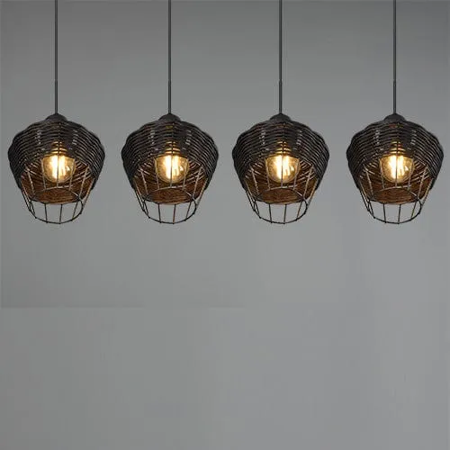 Luminaire Rotin Suspension