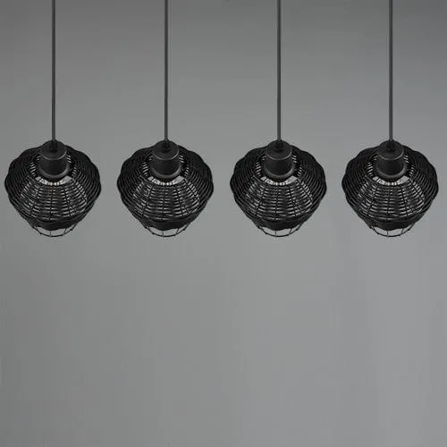 Luminaire Rotin Suspension