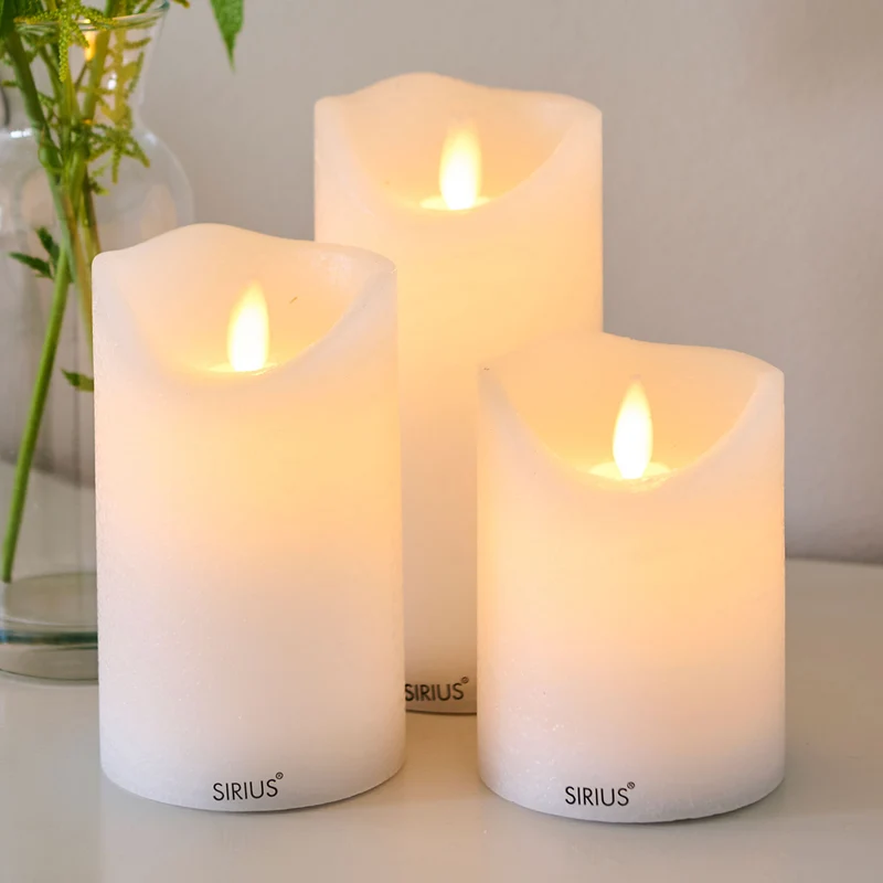 Sirius Sara Rechargeable Pillar Candles - Set of 3