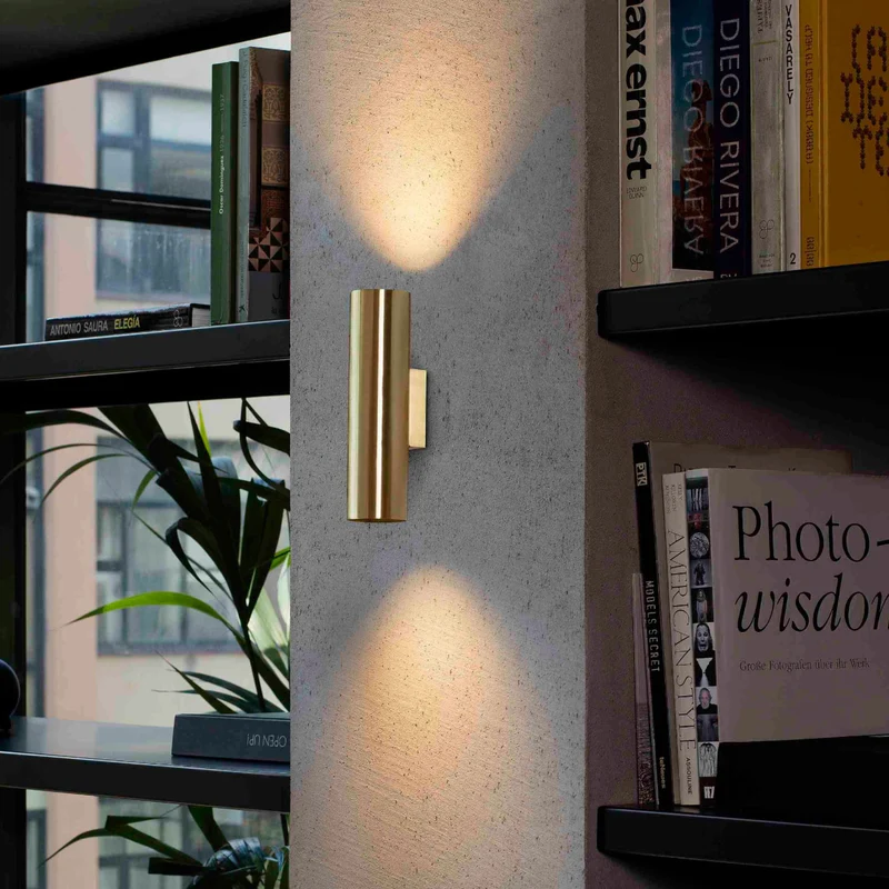 Faro Stan 2L Satin Gold Wall Lamp