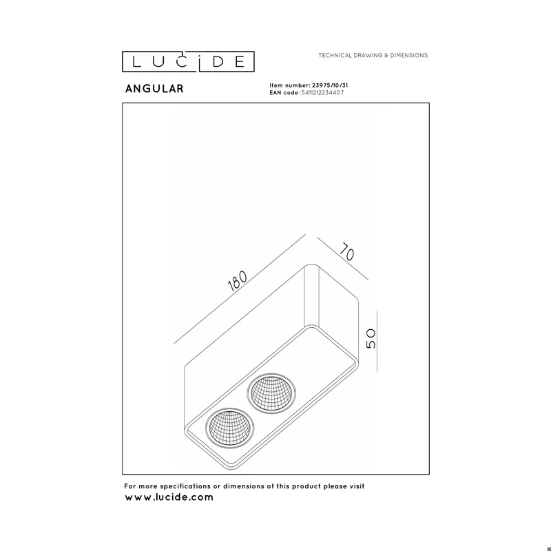Lucide Angular Ceiling Spot