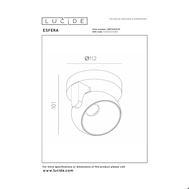 Lucide Esfera Wall Lamp