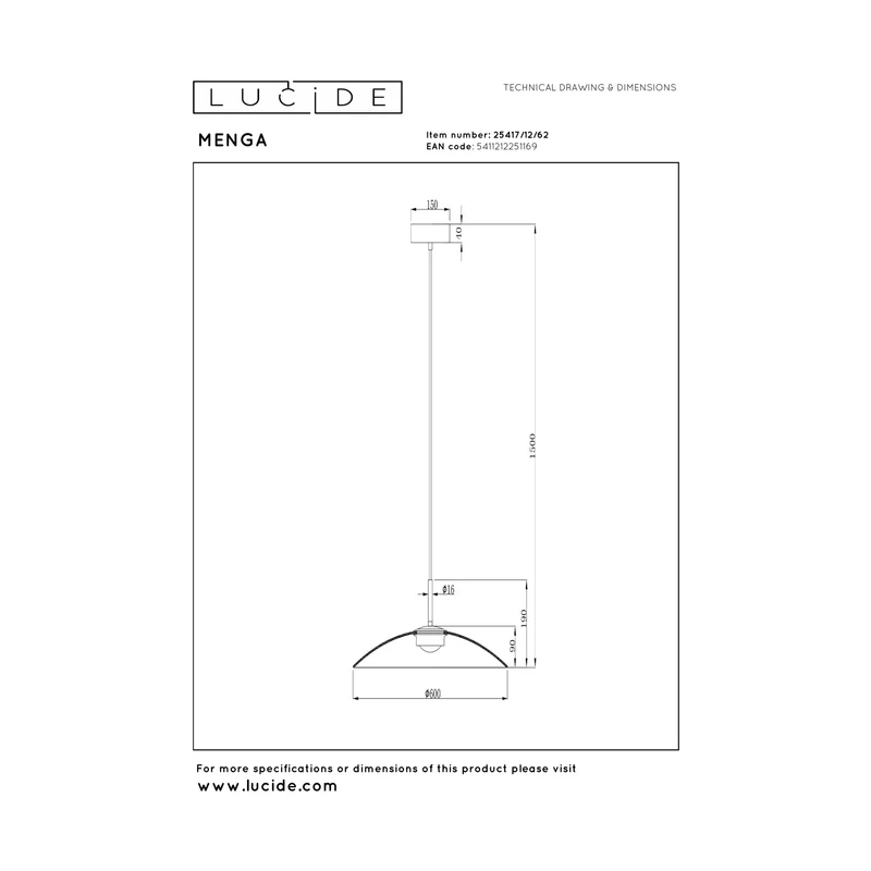 Lucide Menga Pendant Lamp