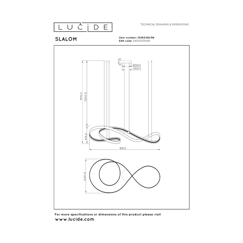 Lucide Slalom Pendant Lamp