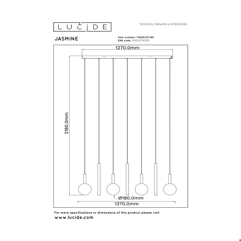 Lucide Jasmine Pendant Lamp