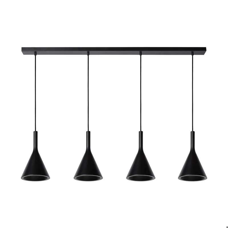 Lucide Gipsy 4-Light Pendant Lamp Black